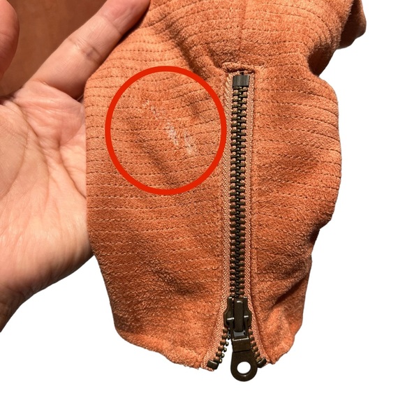 Robert Rodriguez peach faux suede moto jacket size medium - Picture 9 of 14